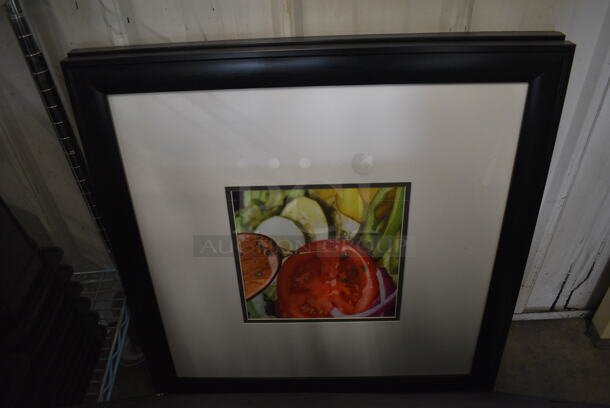 7 Framed Pictures; Tomatoes, Green Pepper, Cheese, Cucumbers, Sauce, Salad and Bread. 26x1x26. 7 Times Your Bid!  - Image 6 of 7