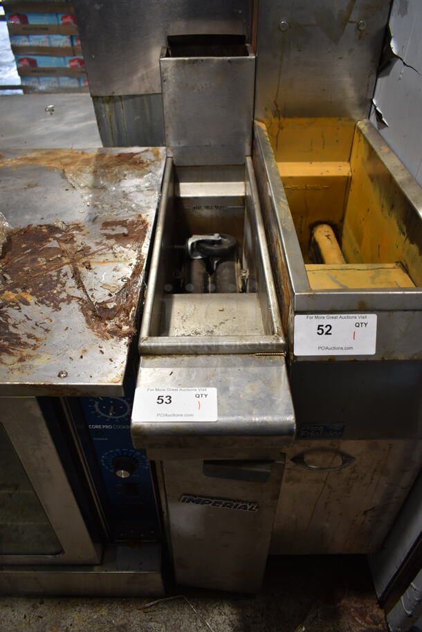 Slim Line Stainless Steel Commercial Natural Gas Powered Slim Line Deep Fat Fryer. 