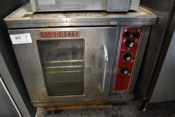 Blodgett CTB-1 Stainless Steel Commercial Electric Powered Half Size Convection Oven w/ View Through Door and Metal Oven Racks. 208 Volts. 