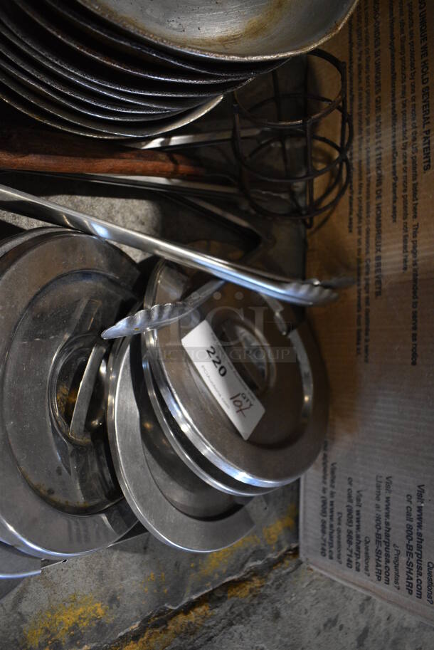 ALL ONE MONEY! Lot of Various Items Including Round Metal Lids and Utensils - Image 4 of 4