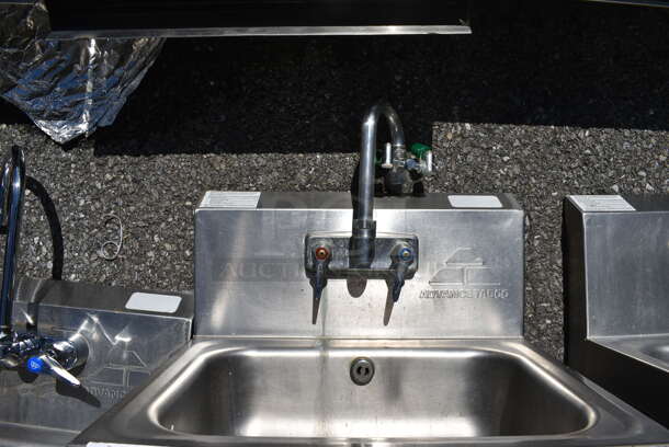 Advance Tabco Stainless Steel Commercial Single Bay Wall Mount Sink w/ Faucet and Handles. 17.5x15.5x22 - Image 3 of 4