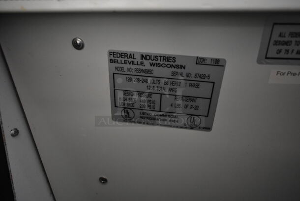 Federal RSSM460SC Stainless Steel Commercial Open Grab N Go Merchandiser w/ Metal Shelves. 120/208-240 Volts, 1 Phase.  - Image 5 of 5