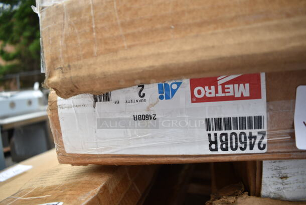 2 Boxes of 2 BRAND NEW SCRATCH AND DENT! Metro 2460BR Super Erecta Brite Wire Shelf - 24" x 60". 2 Times Your Bid! May Be Missing Pieces.  - Image 3 of 3