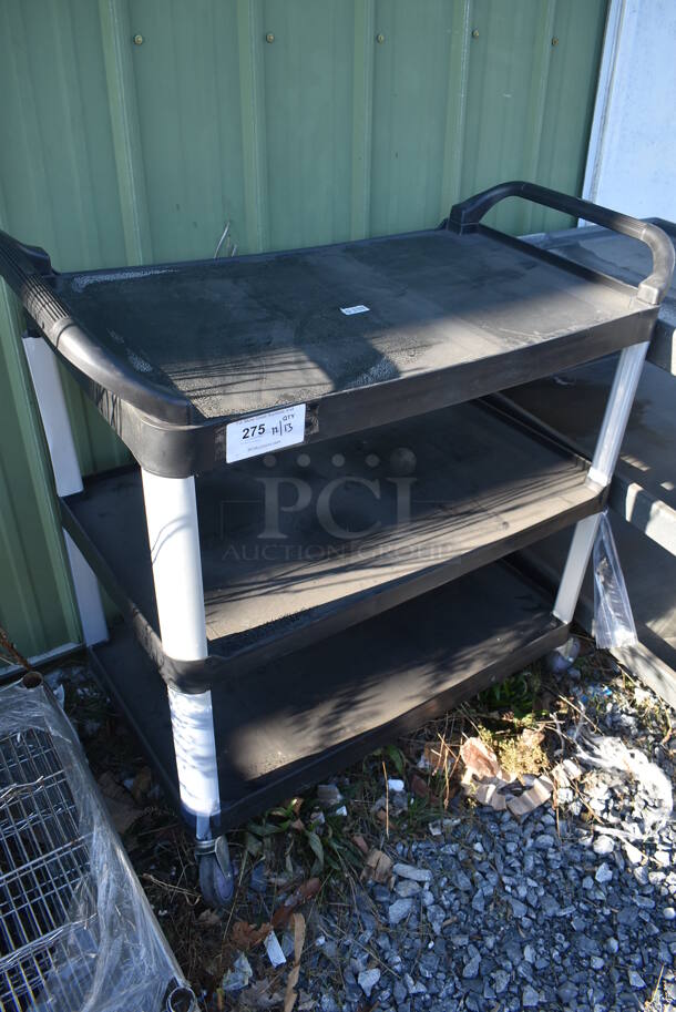 Black Poly 3 Tier Cart on Commercial Casters. 40x20x38 - Image 2 of 4