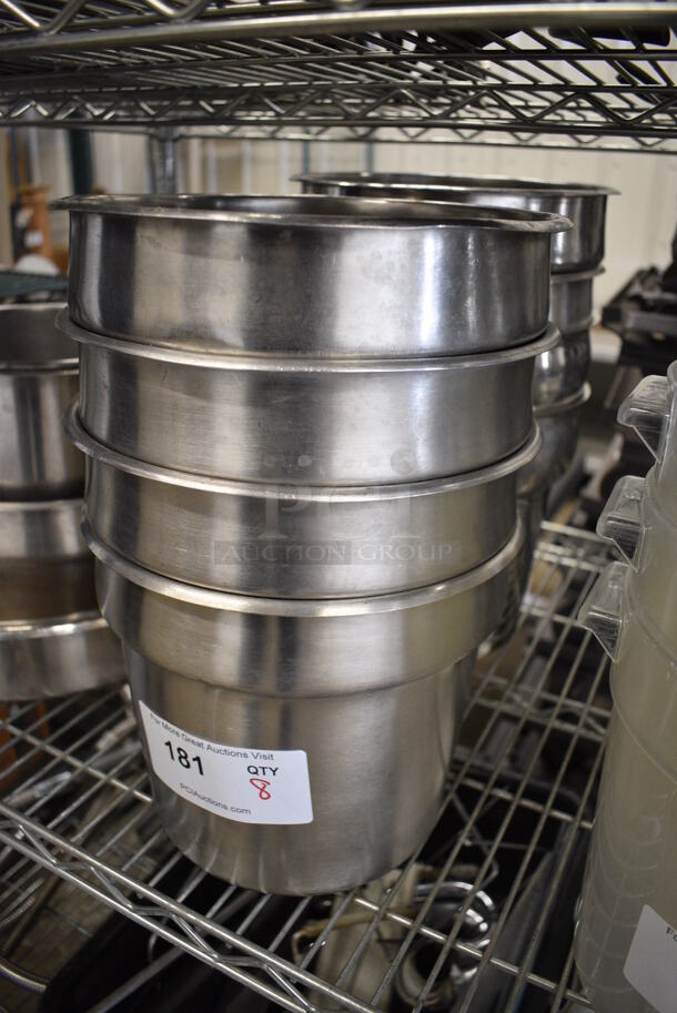 8 Stainless Steel Cylindrical Bins. 9.5x9.5x8. 8 Times Your Bid! - Image 3 of 3