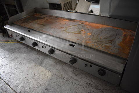 Stainless Steel Commercial Countertop Natural Gas Powered Flat Top Griddle. 72x30x16