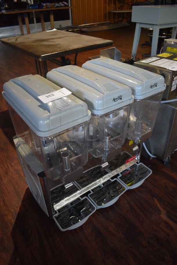 Avantco 177RDM33 Stainless Steel Commercial Countertop 3 Hopper Refrigerated Beverage Machine. 115 Volts, 1 Phase. 24x17x26. Item Was in Working Condition on Last Day of Business. (lounge) - Image 6 of 6