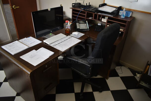 ALL ONE MONEY! ROOM LOT of Various Items Including Desk, Cabinet and Chair. Does Not Include Computer or Printer. BUYER MUST REMOVE. (front hallway) - Image 9 of 12