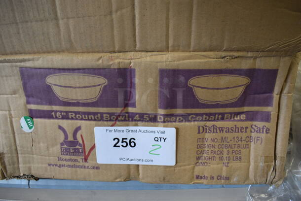 2 BRAND NEW IN BOX! GET Blue Melamine Bowls. 16x16x3.5. 2 Times Your Bid! - Image 4 of 4