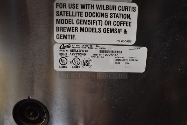 Curtis GEMTIF10A1015 Commercial Stainless Steel Twin Coffee Brewer With 2 Lower Warmers And Hot Water Faucet On Galvanized Legs. 220V, 1 Phase.  - Image 5 of 6