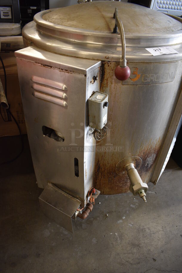 Groen Model EE-40 Stainless Steel Commercial Floor Style Natural Gas Powered 40 Gallon Steam Kettle. 38x40x40 - Image 4 of 6