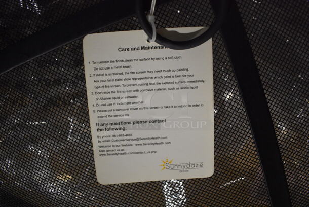 BRAND NEW IN BOX! Sunnydaze Black Metal Mesh Dome Fire Pit Cover. 24x24x5 - Image 4 of 5