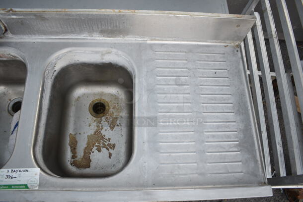 Eagle BSC-18 Stainless Steel Commercial 3 Bay Back Bar Sink w. Dual Drain Boards.  - Image 4 of 8