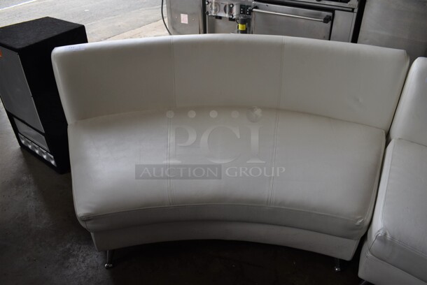 White Curved Bench. 70x32x30