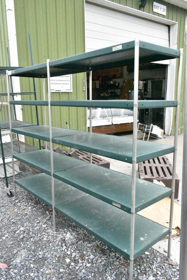 Metal 5 Tier Shelving Unit. BUYER MUST DISMANTLE. PCI CANNOT DISMANTLE FOR SHIPPING. PLEASE CONSIDER FREIGHT CHARGES.
 - Image 2 of 7