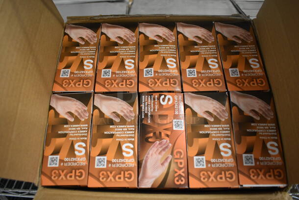 20 BRAND NEW BOXES of GPX3 Industrial Vinyl Powder Free Non Sterile Small Gloves. 20 Times Your Bid! - Image 3 of 3