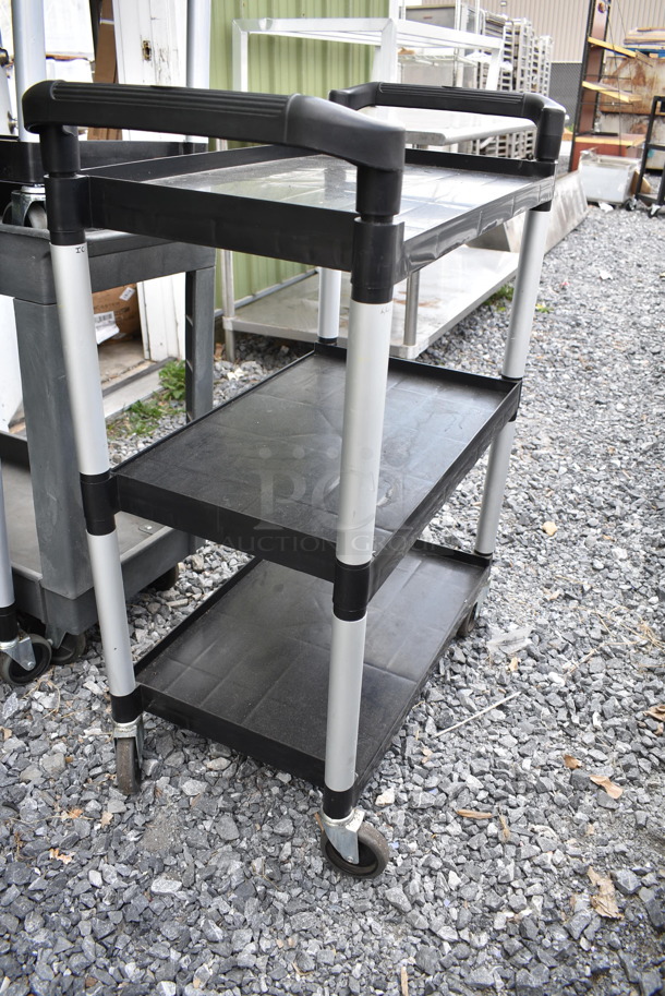 5 Various Poly Carts; Four Black 3 Tier and 1 Gray 2 Tier. 32x16x40, 34.5x17.5x31.5. 5 Times Your Bid! - Image 2 of 6
