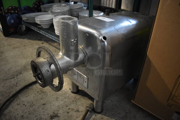 Hobart 4822 Stainless Steel Commercial Countertop Meat Grinder. 115 Volts, 1 Phase. 12x28x20. Tested and Working!