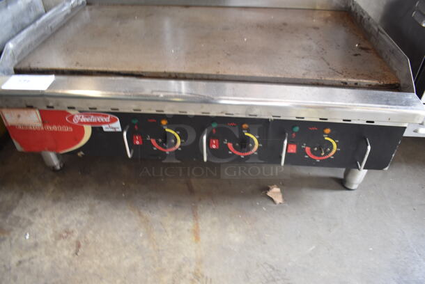 2011 Fleetwood EG36L Commercial Stainless Steel Countertop Griddle On Galvanized Legs. 220V.  - Image 4 of 5