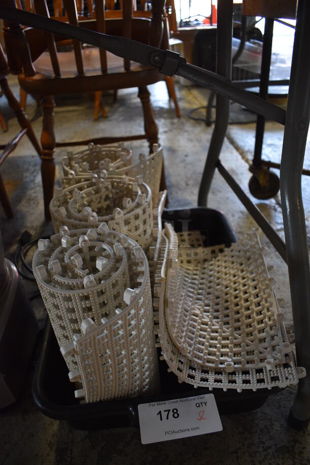 ALL ONE MONEY! Lot of Various Items Including White Mat Pieces in Black Bus Bin - Image 1 of 3