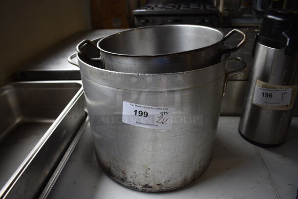 2 Various Stock Pots. Includes 15.5x11.5x10. 2 Times Your Bid!
