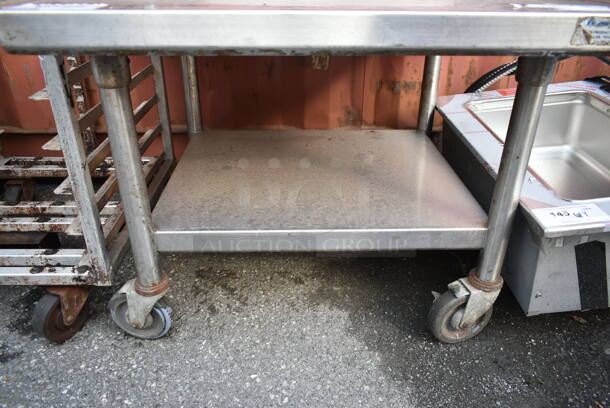 Stainless Steel Commercial Equipment Stand w/ Under Shelf on Commercial Casters.  - Image 2 of 3