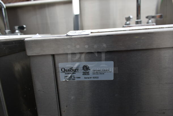 QualServ Stainless Steel Commercial Portable Single Bay Sink on Commercial Casters.  - Image 3 of 6