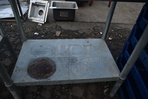Stainless Steel Commercial Table w/ Back Splash and Metal Under Shelf. - Image 3 of 5