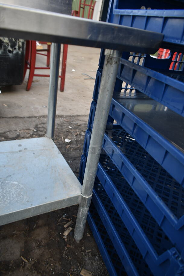 Stainless Steel Commercial Table w/ Back Splash and Metal Under Shelf. - Image 4 of 5