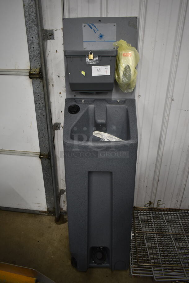 Gray Poly Portable Sink w/ Soap Dispenser. - Image 1 of 8