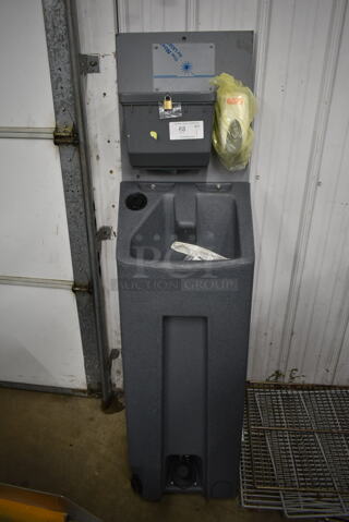 Gray Poly Portable Sink w/ Soap Dispenser.