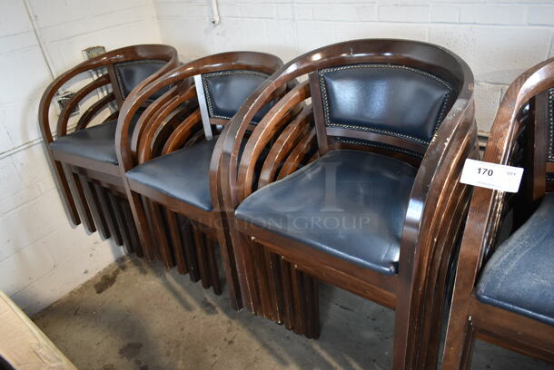60 Wooden Dining Height Chairs w/ Arm Rests and Cushions. 60 Times Your Bid! - Image 5 of 8