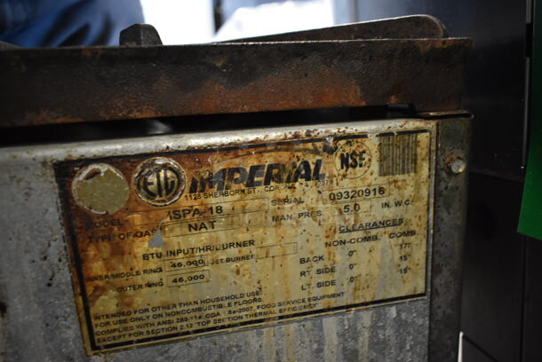 Imperial ISPA-18 Stainless Steel Commercial Natural Gas Powered Single Burner Stock Pot Range. - Image 8 of 8
