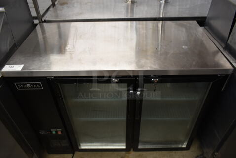 Spartan SGBBB-48 Metal Commercial 2 Door Back Bar Cooler Merchandiser. 115 Volts, 1 Phase. Tested and Working!