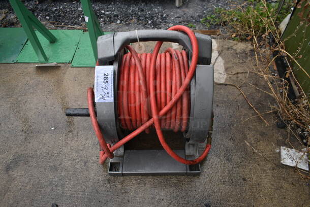 Gray Poly Hose Reel w/ Red Hose - Image 1 of 6