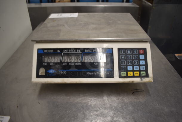 J&S ES-30 Commercial Countertop Price Computing Scale. Tested and Working!