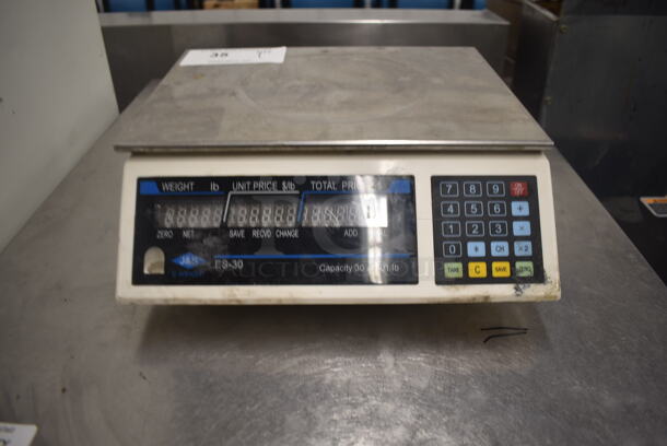 J&S ES-30 Commercial Countertop Price Computing Scale. Tested and Working! - Image 1 of 3