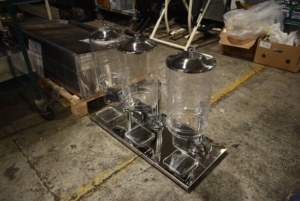 BRAND NEW SCRATCH AND DENT! Stainless Steel Countertop 3 Hopper Dry Dispensers on Frame. - Image 2 of 5