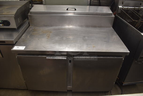Commercial Stainless Steel Two-Door Pizza Prep Table. Tested and Working!
