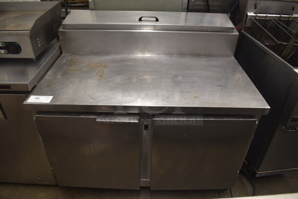 Commercial Stainless Steel Two-Door Pizza Prep Table. Tested and Working! - Image 1 of 6