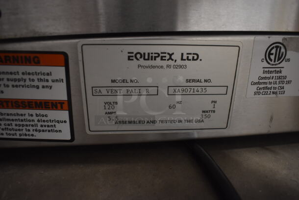 Equipex SA VENT PALI R Commercial Stainless Steel Countertop Ventless Hood System For Small Type 2 Appliances. 120V, 1 Phase. Tested and Working! - Image 4 of 4