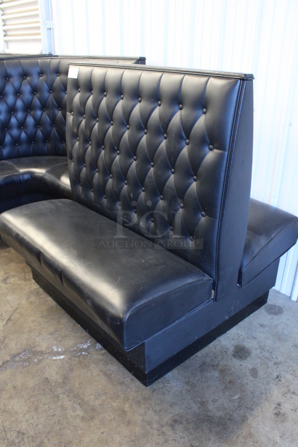 Black Tufted Double Sided Booth. 46x44x49