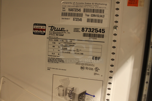 2016 True GDM-41SL-54-LD Metal Commercial 2 Door Reach In Cooler Merchandiser w/ Poly Coated Racks and Drink Sliders. 115 Volts, 1 Phase. Tested and Working! - Image 6 of 6