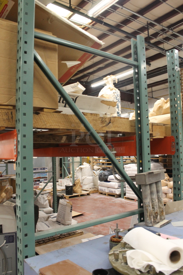 ALL ONE MONEY! Lot of Orange and Green Metal Pallet Racking. Does Not Include Contents. BUYER MUST REMOVE. - Image 2 of 4