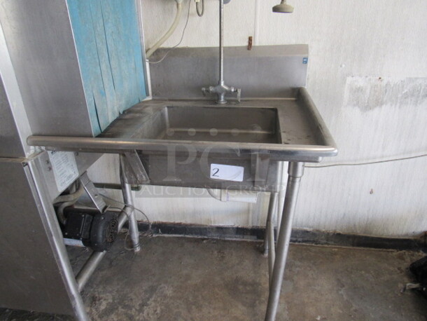 One Dirty Side Dish Table With Sink And Hose Sprayer. 36X30X46 - Image 1 of 2
