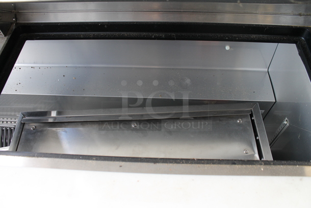 2017 True TSSU-60-16-DS-ST Stainless Steel Commercial Dual Side Prep Table Bain Marie w/ 2 Cutting Boards on Commercial Casters. 115 Volts, 1 Phase. Tested and Working! - Image 2 of 6