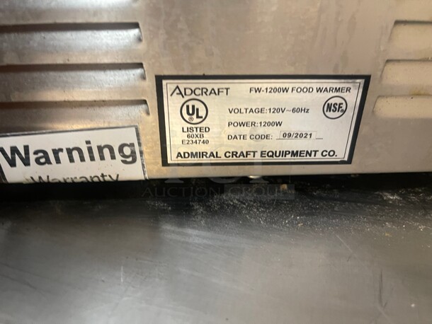 Working! Adcraft FW-1200W Countertop Commercial Food Warmer - Wet w/ (1) 1/3 Pan Wells, 120v NSF Tested and Working! - Image 4 of 5