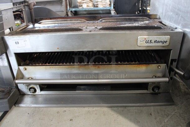 LATE MODEL! US Range Stainless Steel Commercial Natural Gas Powered Cheese Melter. 34x23x16
