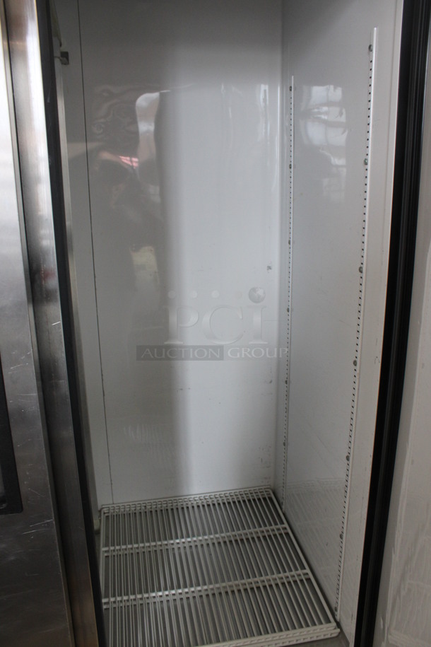 2012 True Model T-43 Stainless Steel Commercial 2 Door Reach In Cooler w/ Poly Coated Racks on Commercial Casters. 115 Volts, 1 Phase. 47x30x83.5. Tested and Working! - Image 6 of 6