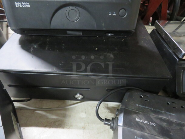 One SAM4S POS System, Including, 1 #SPS-2000 Terminal, Cash Drawer, SAM4S Thermal Printer #ELLIX-20 II VS, 1 APC Battery Backup UPS-350, 1 CAS Scale 10X51lb.  - Image 5 of 5